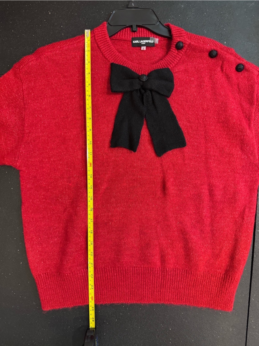 Karl Lagerfeld Paris Red Bow Sweater Women’s Size Large NWT - Picture 3 of 10